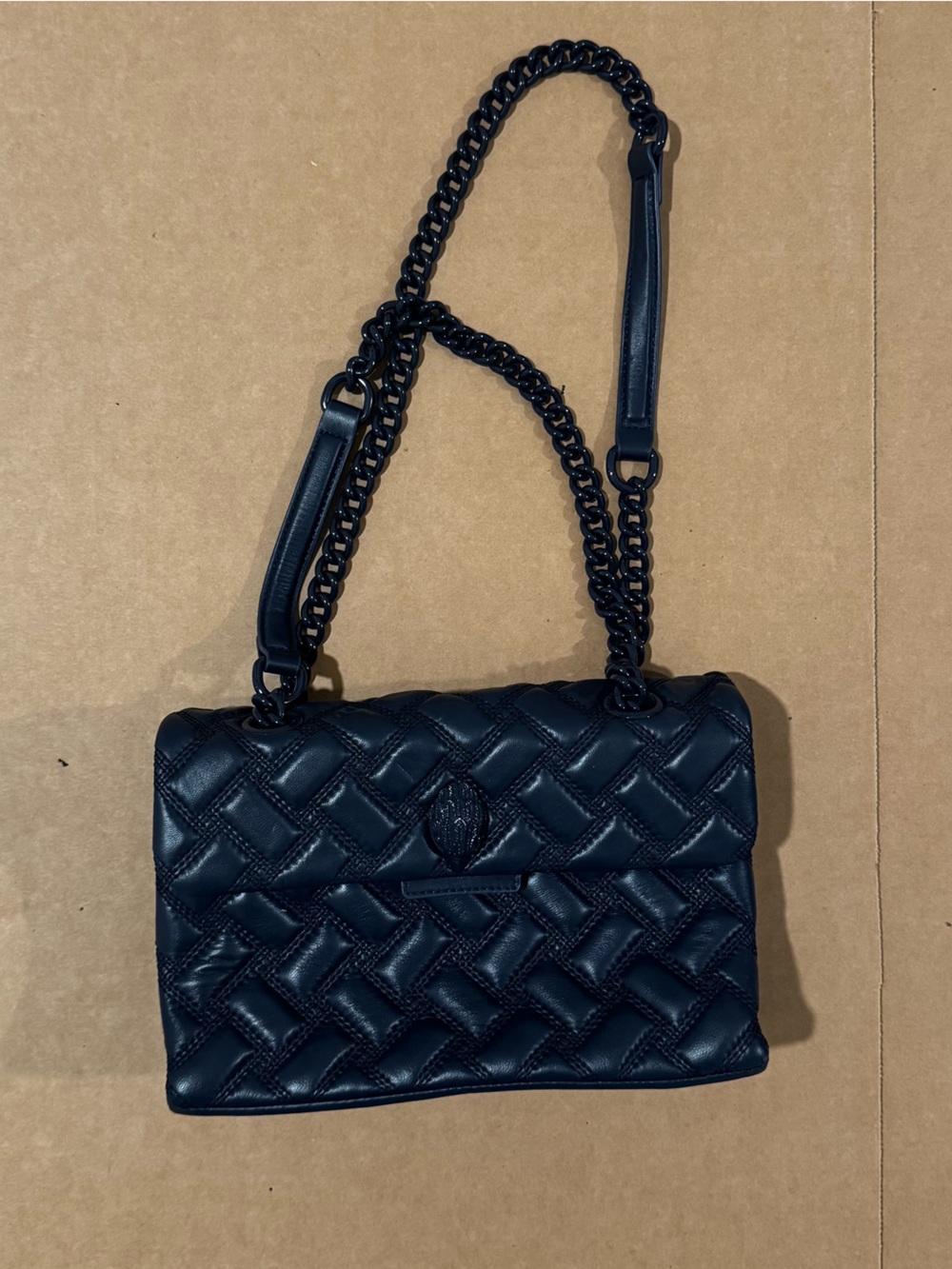 Kurt Geiger Quilted Chain Shoulder Bag - Navy Blue